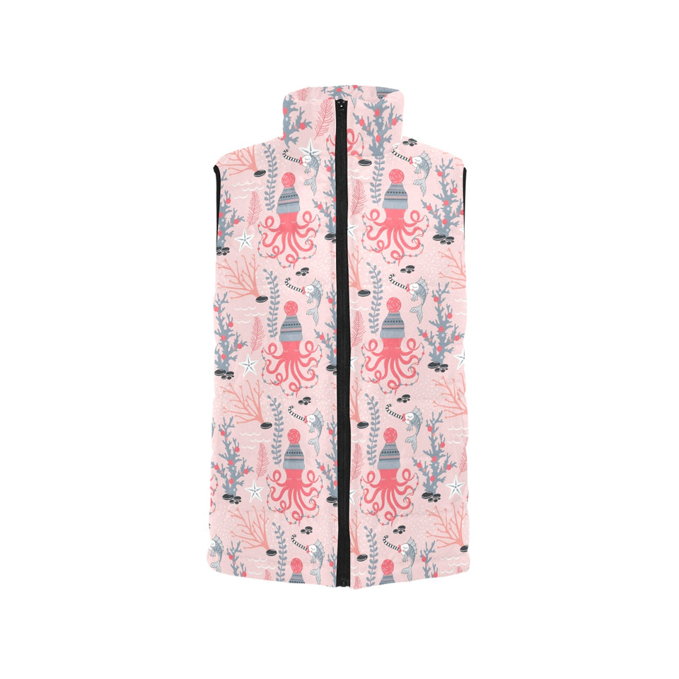 Octopus winter hat garland Fish candy Seaweed Cora Men's Padded Vest