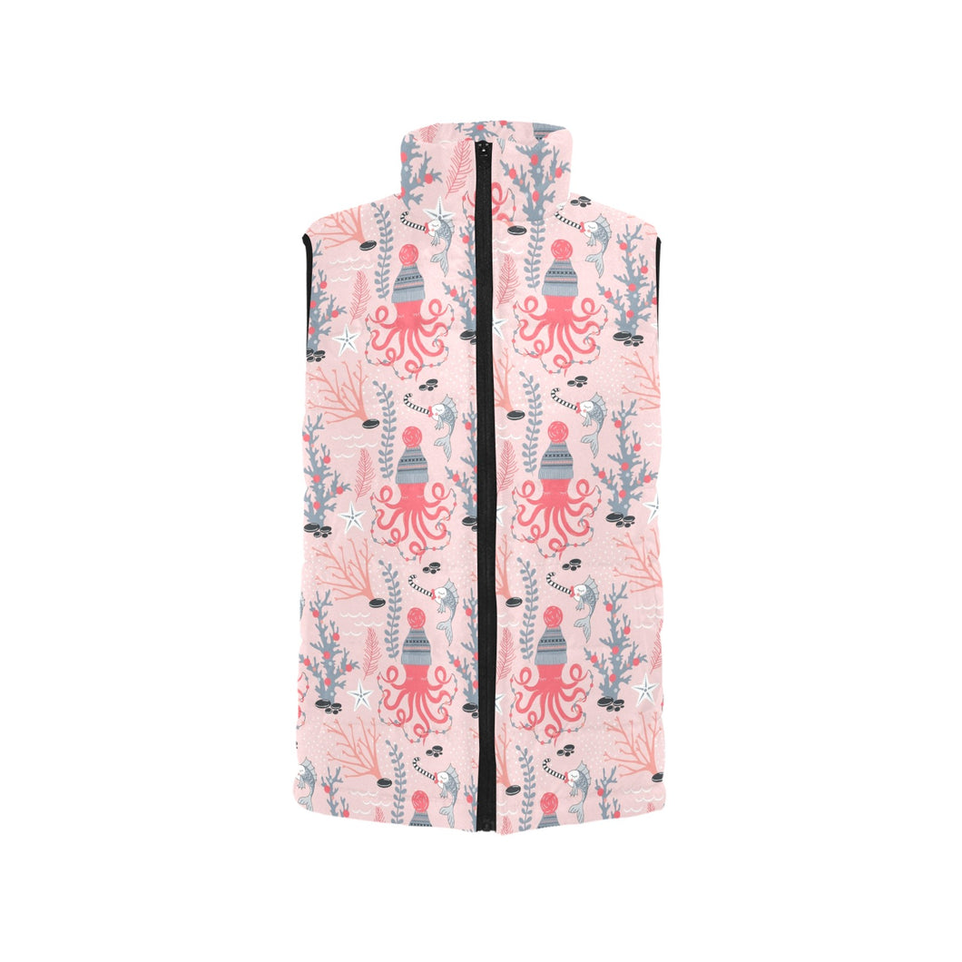 Octopus winter hat garland Fish candy Seaweed Cora Men's Padded Vest