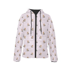 Yorkshire Terrier Pattern Print Design 02 Women's Padded Hooded Jacket