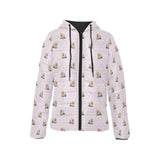Yorkshire Terrier Pattern Print Design 02 Women's Padded Hooded Jacket