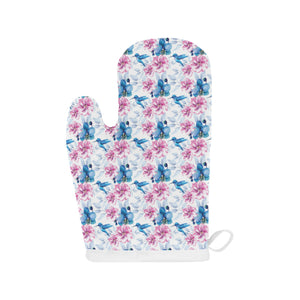 Hummingbird Pattern Print Design 02 Heat Resistant Oven Mitts