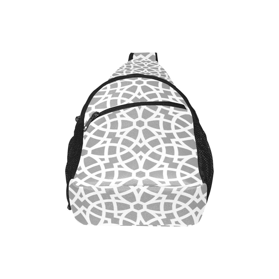 arabic gray pattern All Over Print Chest Bag