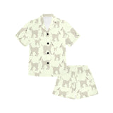 Little young goat pattern Kids' Boys' Girls' V-Neck Short Pajama Set