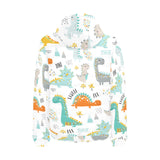Cute funny kids dinosaurs pattern Men's Padded Hooded Jacket