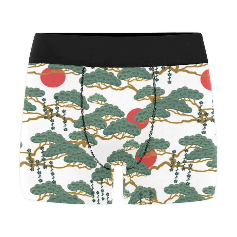 Bonsai red sun japanese pattern Men's All Over Print Boxer Briefs Men's Underwear