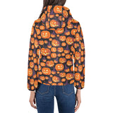 Halloween Pumpkin pattern Women's Padded Hooded Jacket