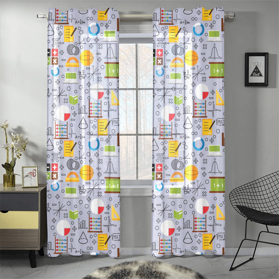 Math Pattern Print Design 04 Gauze Curtain