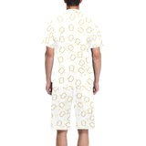 Bread Toast Pattern Print Design 01 Men's V-Neck Short Pajama Set