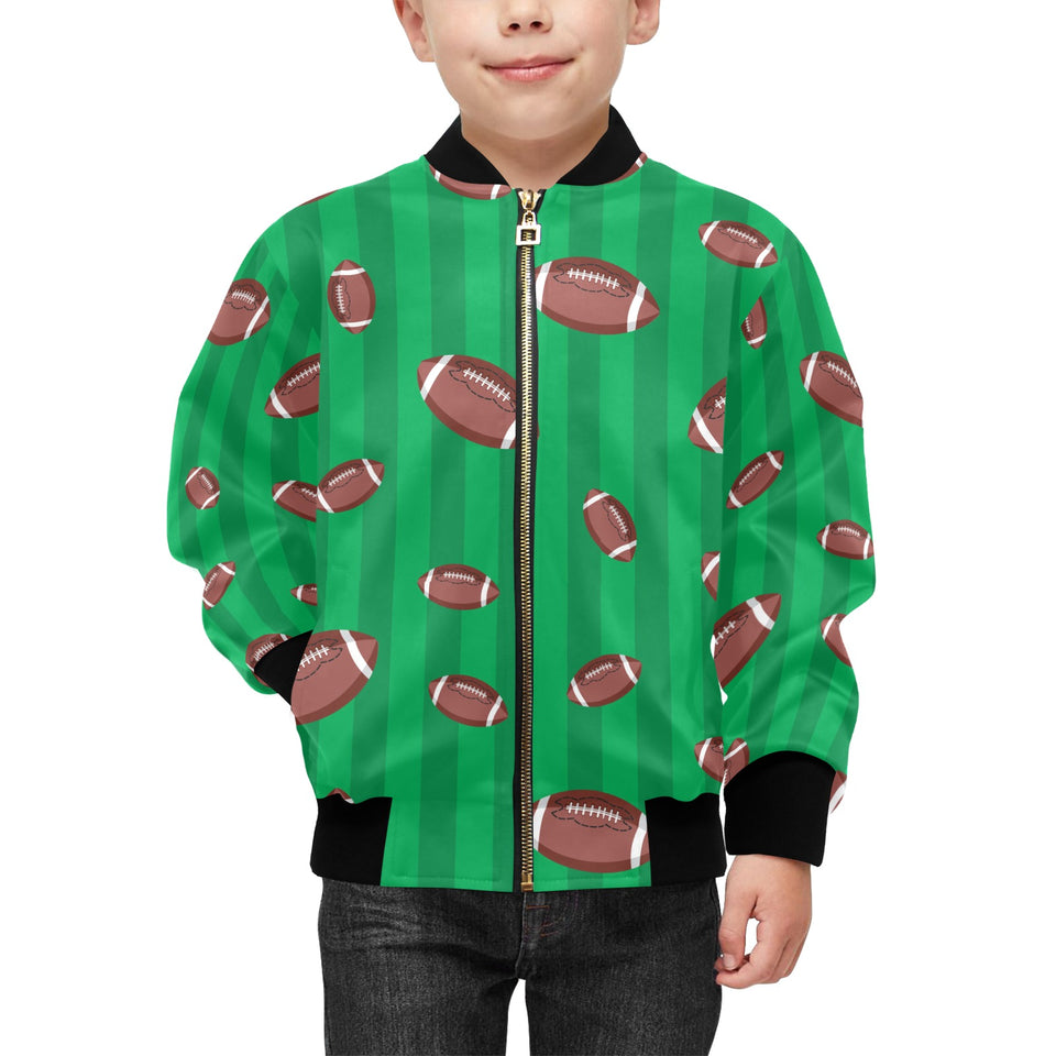 American football ball field background Kids' Boys' Girls' Bomber Jacket
