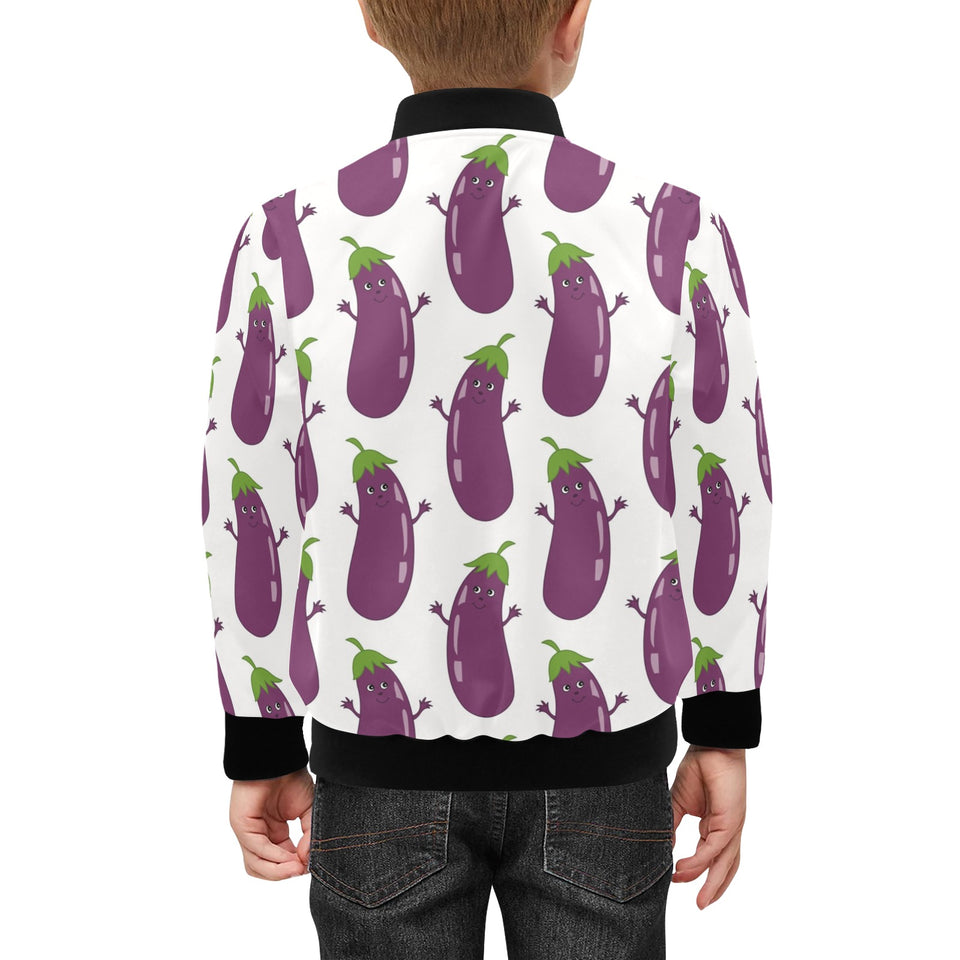 Eggplant Pattern Print Design 01 Kids' Boys' Girls' Bomber Jacket