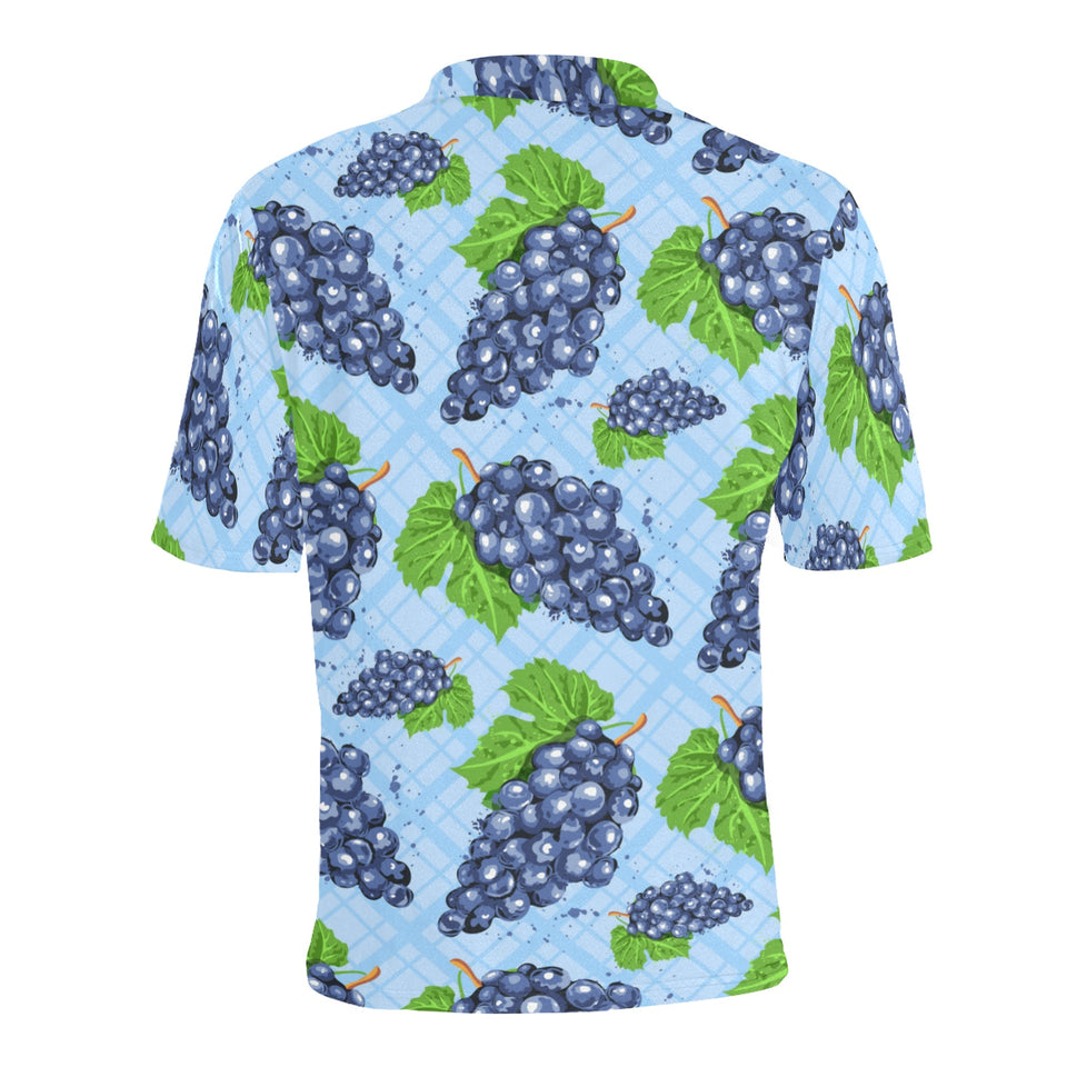 Watercolor grape pattern Men's All Over Print Polo Shirt