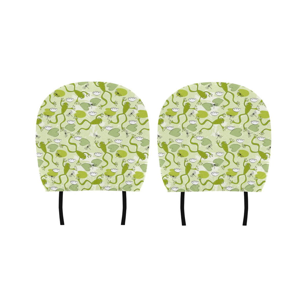 Cute frog dragonfly pattern Car Headrest Cover