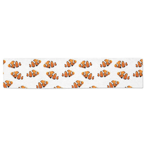 Clown Fish Pattern Print Design 03 Table Runner