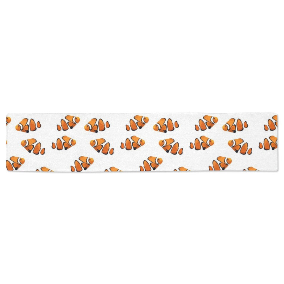 Clown Fish Pattern Print Design 03 Table Runner