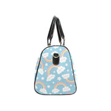 Cute rainbow clound star pattern blue background Travel Bag