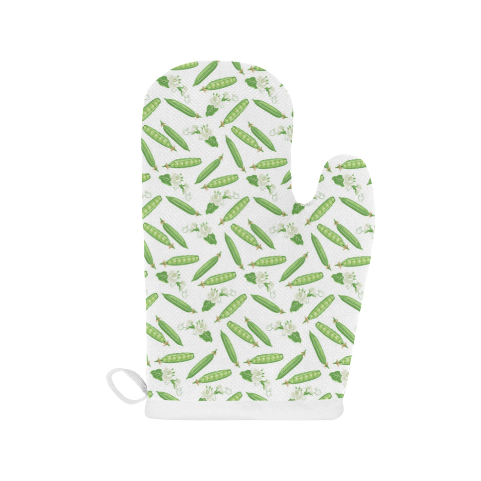 Green Peas Pattern Print Design 04 Heat Resistant Oven Mitts