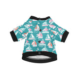 Cute sailboat pattern All Over Print Pet Dog Round Neck Fuzzy Shirt