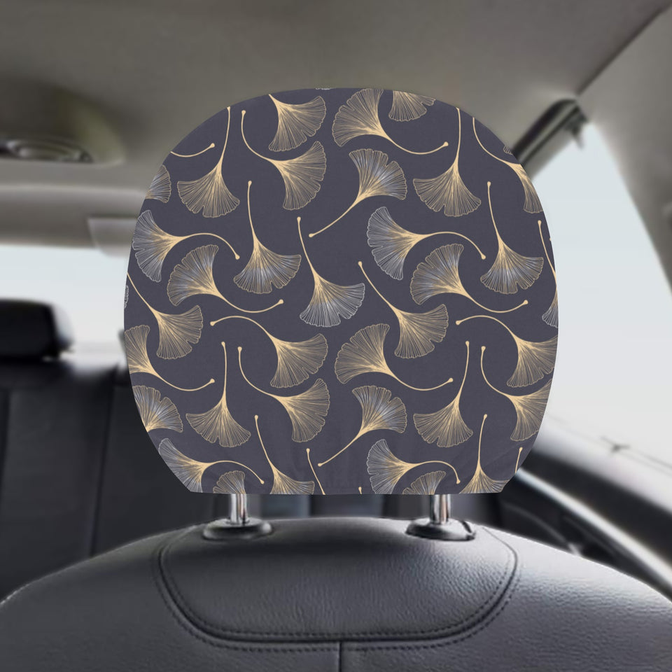 Gold ginkgo leaves Car Headrest Cover