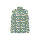 Pelican Pattern Print Design 04 Women's Long Sleeve Polo Shirt