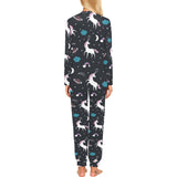 unicorn rainbows moon clound star pattern Women's All Over Print Pajama Set