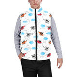 Watercolor helicopter cloud pattern Men's Padded Vest