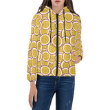 Passion fruits slice pattern Women's Padded Hooded Jacket