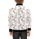 Bull Terrier Pattern Print Design 04 Kids' Boys' Girls' Bomber Jacket