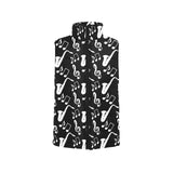 Saxophone music notes treble clef black white them Women's Padded Vest