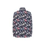 Deers Winter Christmas pattern Women's Long Sleeve Polo Shirt