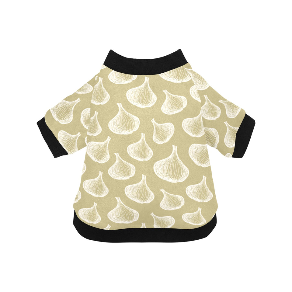 Garlic design pattern All Over Print Pet Dog Round Neck Fuzzy Shirt