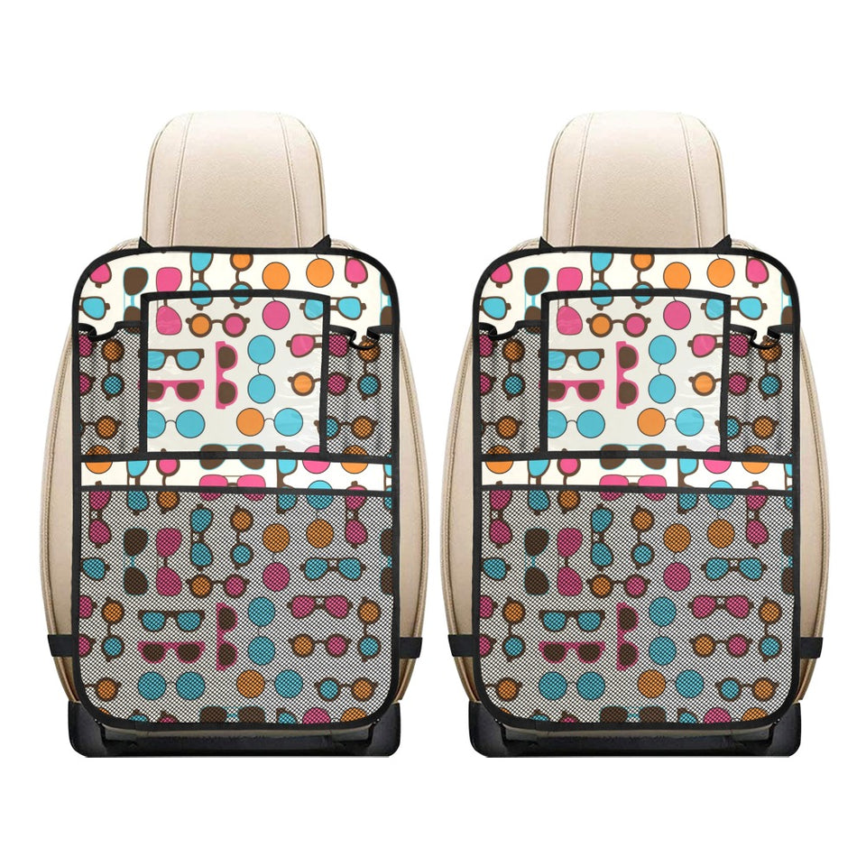 Sun Glasses Pattern Print Design 03 Car Seat Back Organizer