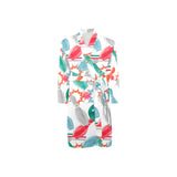 Watercolor bowling pattern Men's Long Sleeve Belted Night Robe