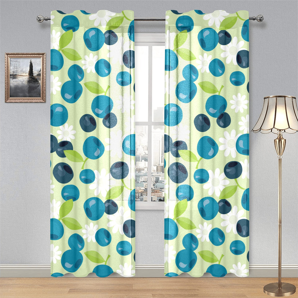 blueberry flower pattern Gauze Curtain