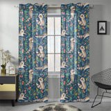 Raccoon tropical leaves pattern Gauze Curtain