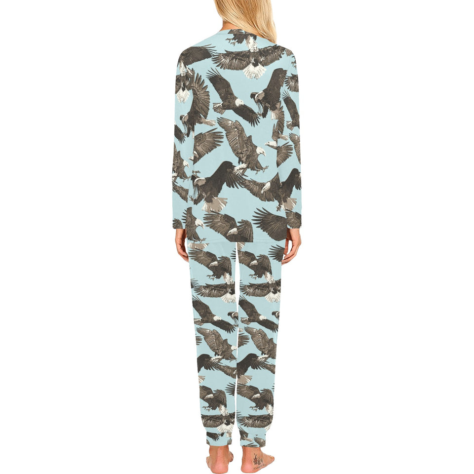 Eagle Pattern Print Design 01 Women's All Over Print Pajama Set