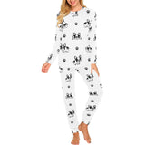 Cute french bulldog paw pattern Women's All Over Print Pajama Set