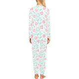 Clock time pattern blackground Women's All Over Print Pajama Set