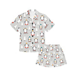 Cute Penguin christmas pattern Kids' Boys' Girls' V-Neck Short Pajama Set