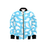 Cute white sea lion seals pattern Kids' Boys' Girls' Bomber Jacket