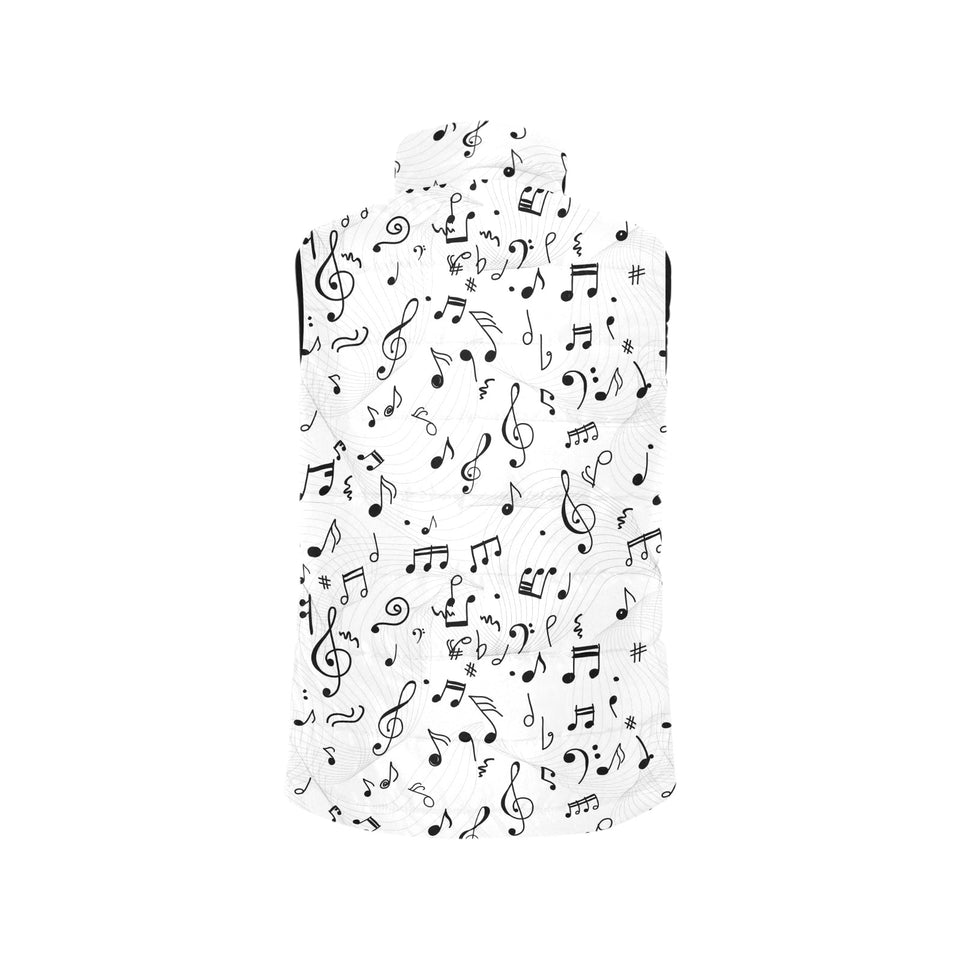 Music Notes Pattern Print Design 04 Women's Padded Vest