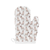 Bull Terrier Pattern Print Design 04 Heat Resistant Oven Mitts
