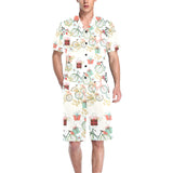 Bicycle Pattern Print Design 05 Men's V-Neck Short Pajama Set