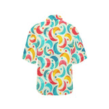 Colorful moon pattern Women's All Over Print Hawaiian Shirt