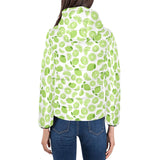 Lime design pattern Women's Padded Hooded Jacket