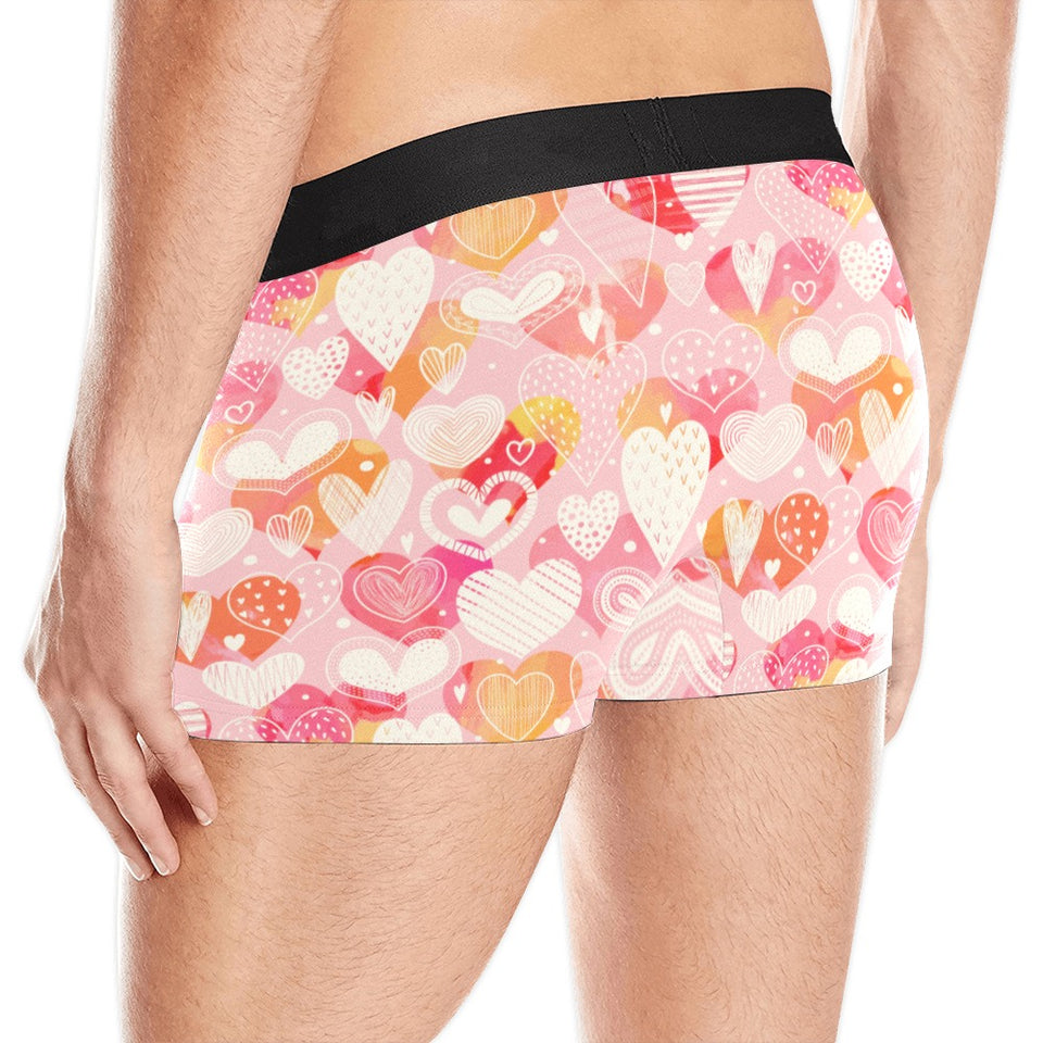 Hand drawn heart design pattern Men's All Over Print Boxer Briefs Men's Underwear