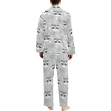 Cute raccoons leaves dot Men's Long Pajama Set