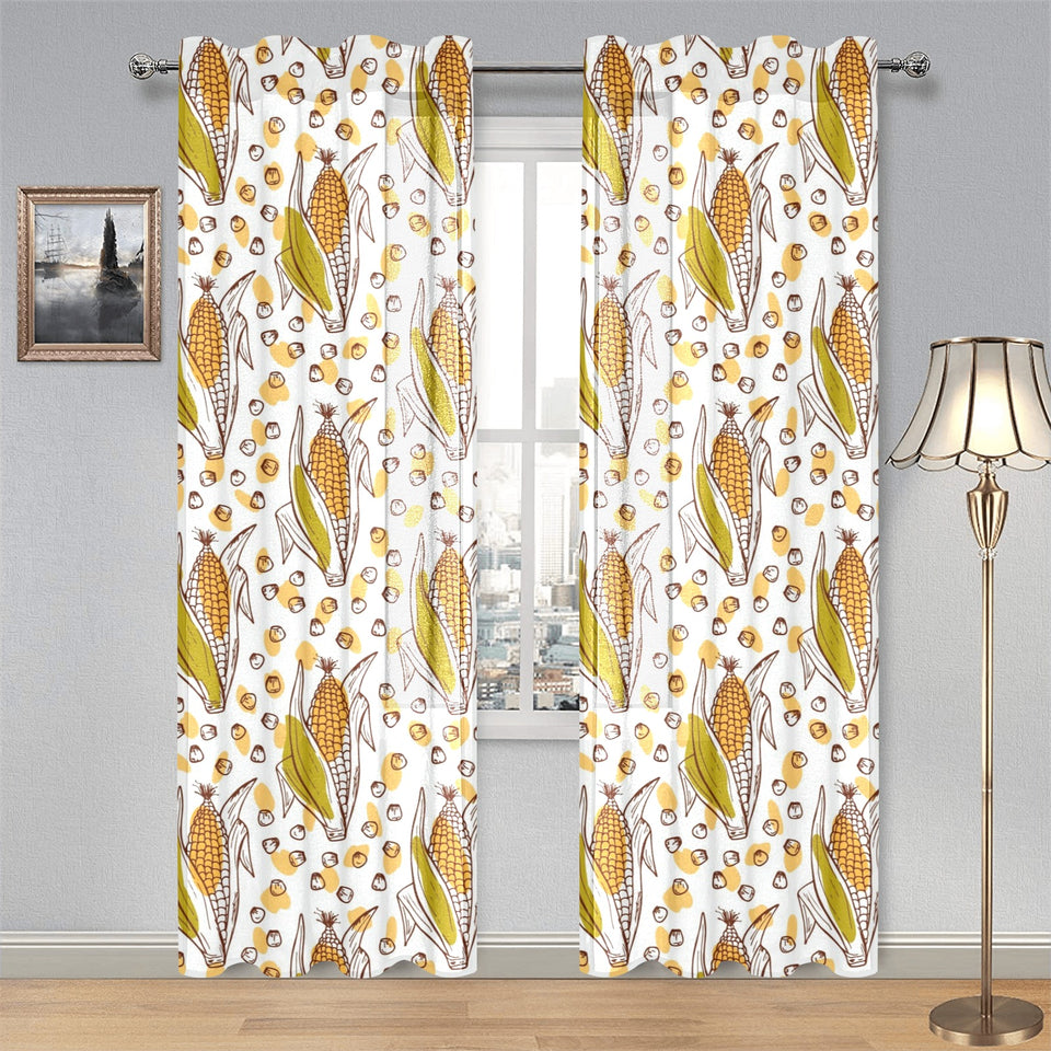Corn Pattern Print Design 02 Gauze Curtain