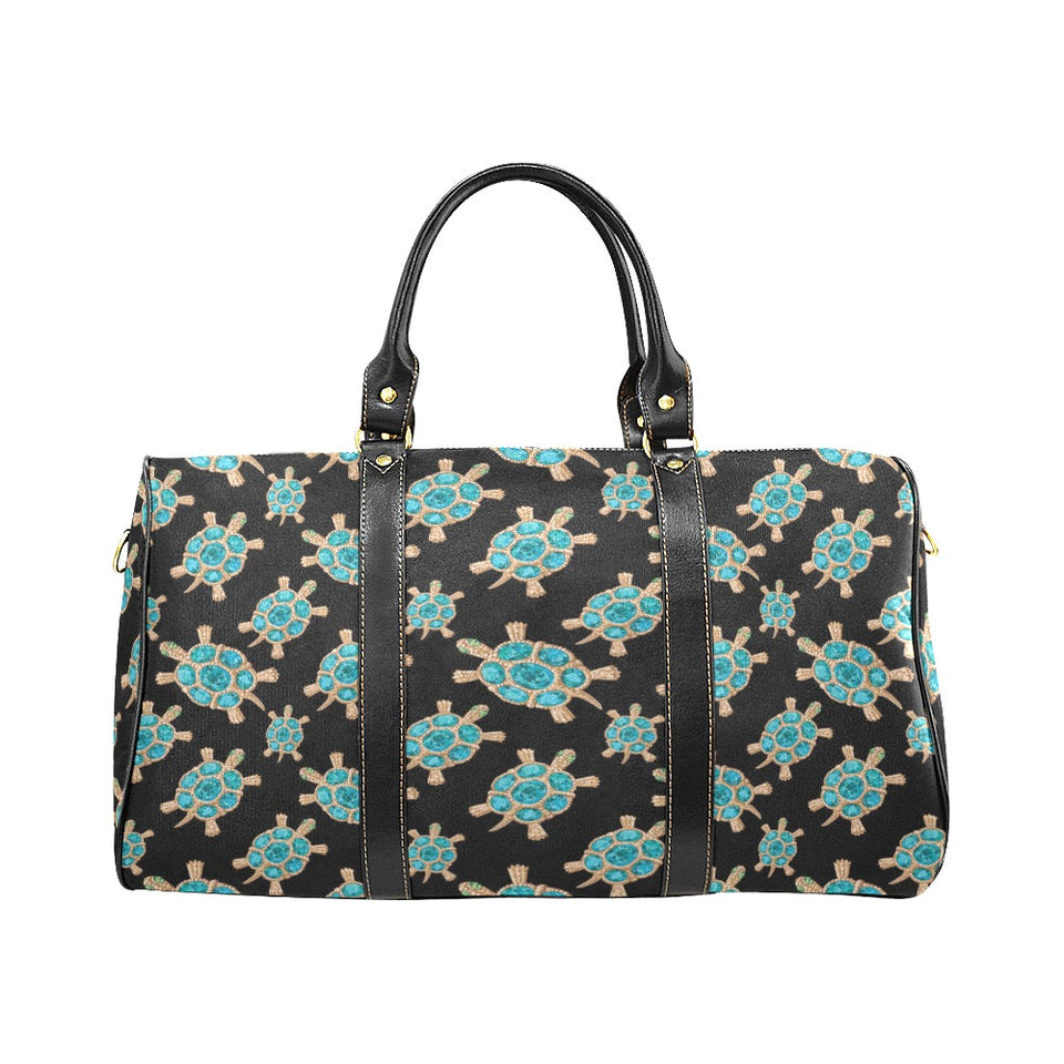 Sea turtle blue stone pattern Travel Bag