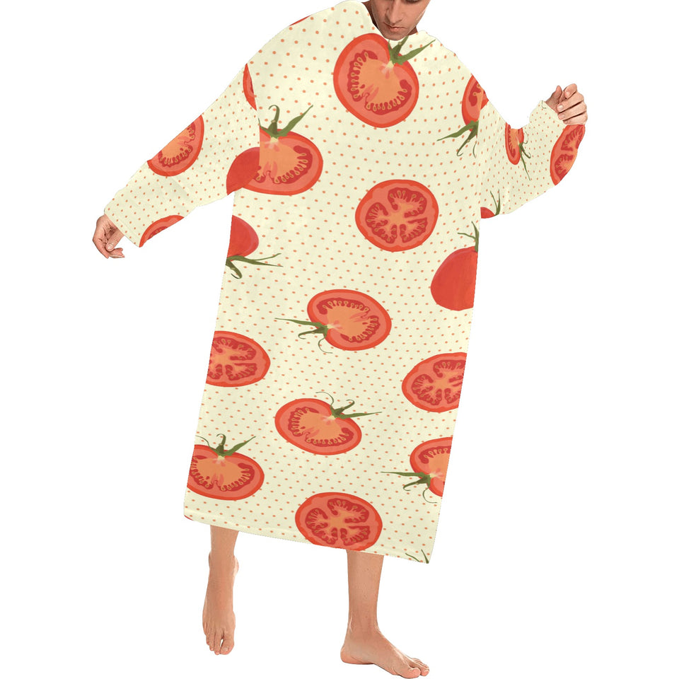 Tomato dot background Blanket Robe with Sleeves