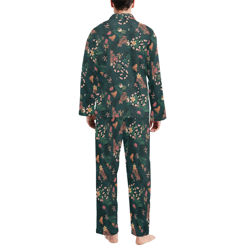 Snake forest pattern Men's Long Pajama Set